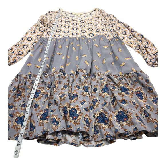Matilda Jane Dress Womens M Multi Patterned Tiered Midi Lace Trim Boho Hippie - Picture 5 of 7